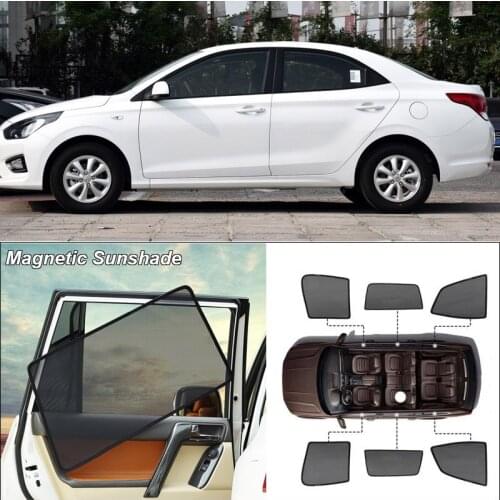 Car Side Windows Magnetic Sun Shade UV Protection Ray Blocking Mesh Visor For HYUNDAI VERNA Curtain Accessories