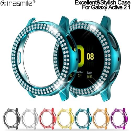 Excellent Diamond Case For Samsung Galaxy Watch Active 2 40mm 44mm Bumper Protective cover For Active 1 Smart Watch Accessories