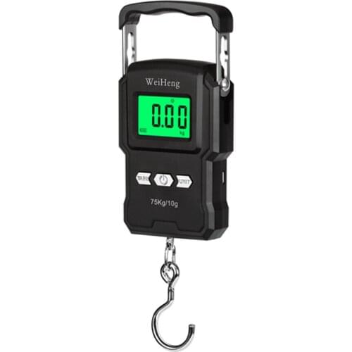 Electronic Scale A27L/A27L-B 75kg/10g Rechargable LCD Display Screen with Tapes Length Measure Function Electronic Hook Scale