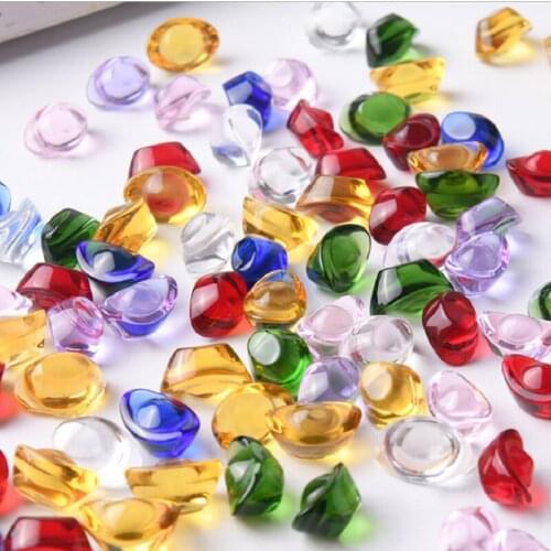 Crystal Coloured Glaze Small Ingot Fortune Opening Gift For Manza Seven Gems Loose For Buddha Nature Fengshui Decor Mascot