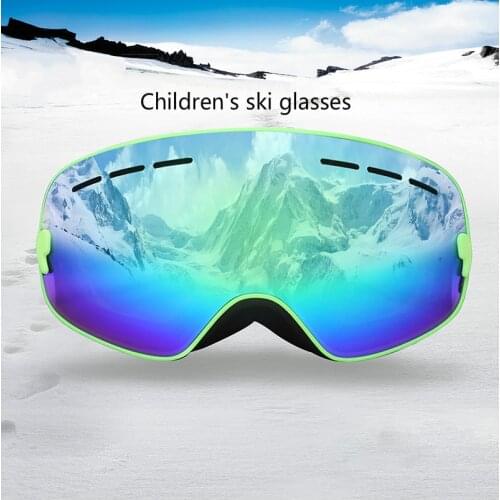 Outdoor Ski Goggles Double Layer Anti-fog Childrens Ski Goggles Professional Ski Glasses for Children Aged 4-15 UV Protection