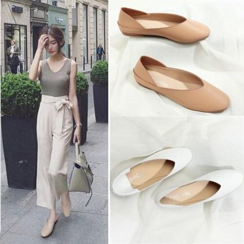 2021 Spring New Simple and Versatile Half-drag Shallow Single Shoes Womens Square Toe Casual Shoes for Two Wear