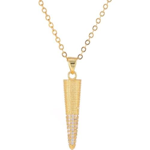 Supplies For Jewelry Wholesale Fashion Copper Metal Handmade Micro Pave Zircons Long Charms Women Necklaces & Pendants Gold