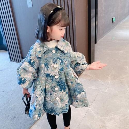 Girls Coat Outerwear Floral Pattern Girl Coats Kids Casual Style Coat Kids Spring Autumn Clothes Girl