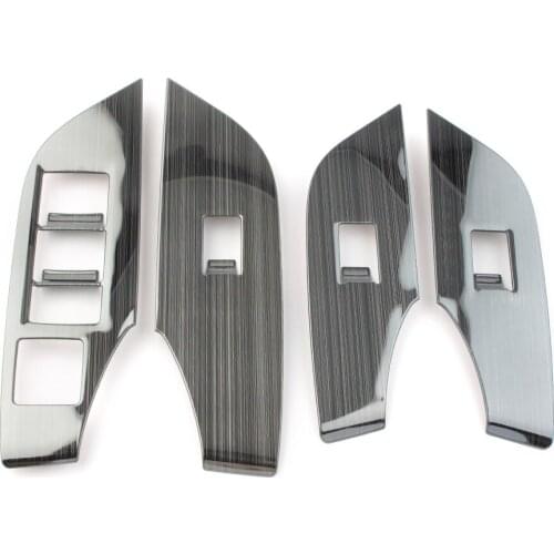 Car Window Lift Switch Panel Cover Trim For Toyota RAV4 2019 2020 RAV 4 Stainless Steel Car Decoration Accessories RHD