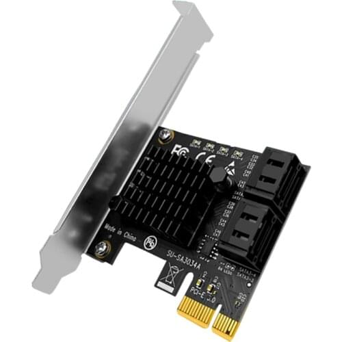 PCIE to SATA3.0 Riser Card PCI-E to 4 Port SATA3.0 Adapter Card 6Gbps IPFS SSD Adapter Expansion Card