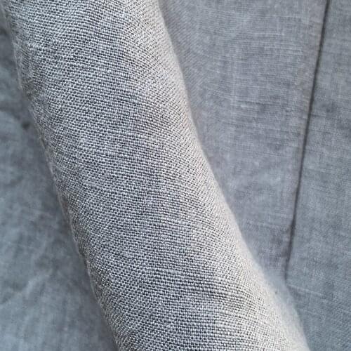 M-446 100% Linen Fabric Sand Washed White Ivory Blue Black Colors 148 cm 58'' width 170 gsm sewing fabric 100 m small wholesale