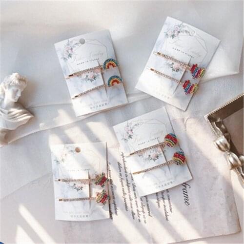 Hair Grip Clip Sets Hairpin For Women Girl Rhinestone Star Heart Knot Korean Handmade Fashion Head Accessories Mujer Wholesale