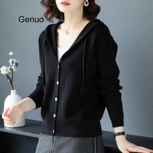Spring Autumn Cardigan Knit Coat Woman Sweater Long Sleeve Korean Single Breasted Woman Sweater