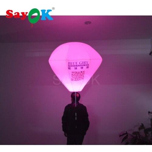 0.8m LED inflatable diamond balloon walking inflatable backpack balloon for advertising