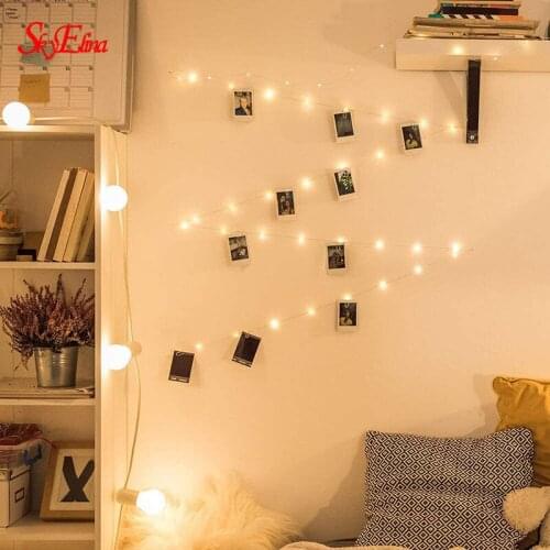 1-10M LED String Lights Photo Clip Fairy Lights Garland Christmas Decoration Party Wedding Decorative Light Home Room Lamp 5z