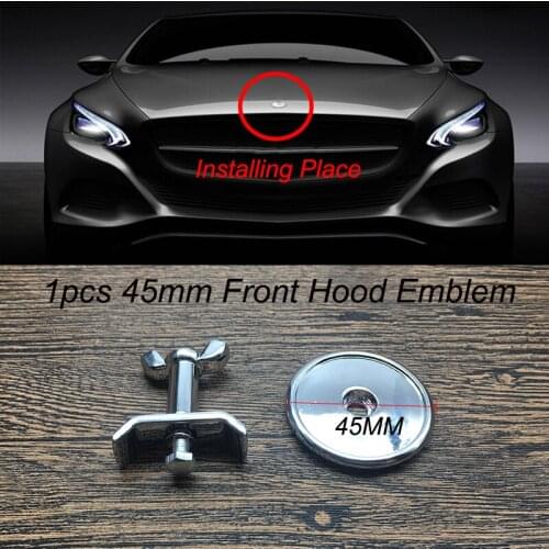 1pcs 45MM Logo Auto Head Bonnet Label Cover For Mercedes Benz W204 W124 W201 W202 W212 W220 W205 GLA Car Front Hood Emblem Cap