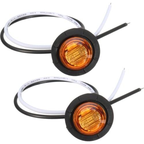 10Pcs 12V Super brightness Truck Amber Yellow Waterproof LED Light Small Round Side Marker Lights for Trucks Heavy Trucks Buses