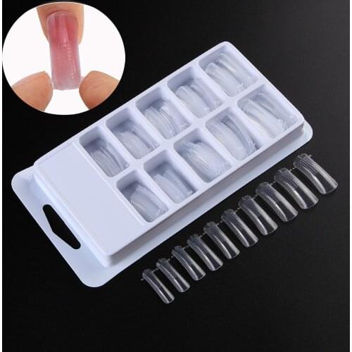 100pcs Quick Building Gel Nail Mold Tips/ Reusable Extension gel Press on mold/False nail Dual Forms Finger Extension Tool