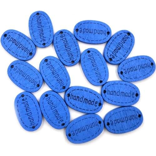 100Pcs Handmade Oval Shape 2 Holes Wooden Buttons Clothes Sewing Decor DIY Craft dropship Wholesale 20mm Wood Buttons