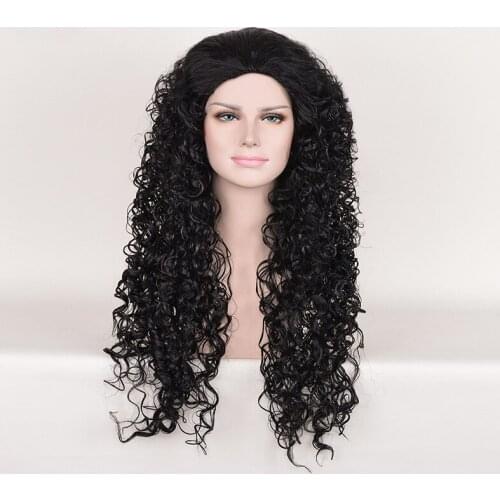 2018!! New Arrival Film Moana Prince Maui Black Fluffy Long Hair Cosplay Curly Wig with Hair net Maui costume Free Shipping