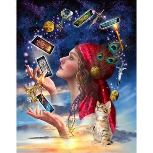 5D DIY Full Round/Square Diamond Painting Psychedelic Witch 3D Embroidery Cross Stitch Rhinestone Mosaic Home Decor Y1068