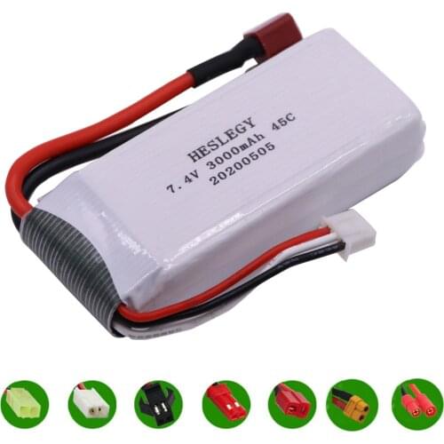 7.4V 3000mAh Lipo battery 2S T/SM/banana Plug for Syma X8C X8W X8G X8 RC Quadcopter 12428 12423 Cars accessory 7.4V Toys Battery