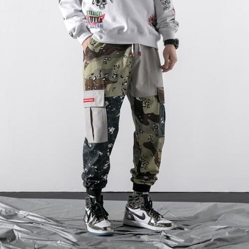 Nice Harajuku Camouflage Cargo Pants Men Hip hop Pockets Patchwork Men Streetwear Joggers Pants Male Clothing Plus Size 5XL