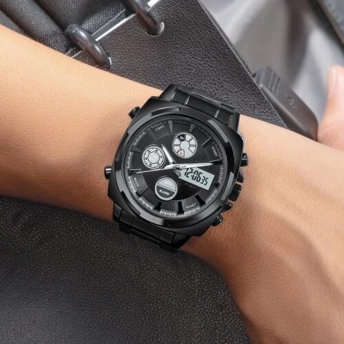 SKMEI Full Steel Men Watches Sport Bracelet 2 Time Chrono Dress Electronic Clock Original Brand Wristwatch Relogio Masculino
