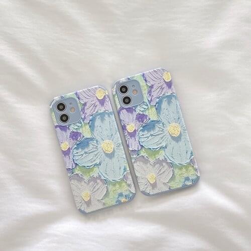 OEING Flowers Phone Case For iPhone 12 11 Pro Max mini 7 8 XR X XS MAX SE Dlicate Lens Protection Shockproof Case Cover