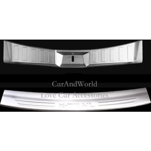 For Nissan X-TRAIL T32 Rogue XTrail 2014-2016 Stainless Rear Bumper Trunk Threshold Cover Door Sill Protector Trims Accessories