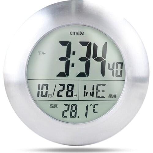 Household Bathroom Waterproof Small Digital Wall Clock Silent Home Decor Shower Clock with Sucker