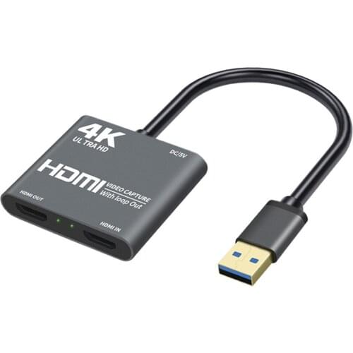 HD 4K USB 3.0 to HDMI-compatible Video Audio Game Capture Card With Loop Out High Speed Full 1080p 60 Record Via DSLR Camcorder