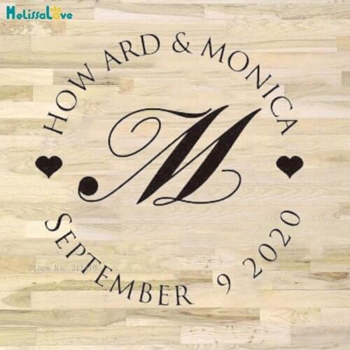 Custom Initial Perfect Wedding Floor Decals Center Stage Dancing Murals Special Arc Shape Personalized Stickers Removable YT6290