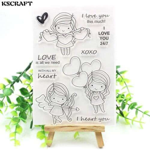 KSCRAFT Love You Transparent Clear Silicone Stamps for DIY Scrapbooking/Card Making/Kids Fun Decoration Supplies 173