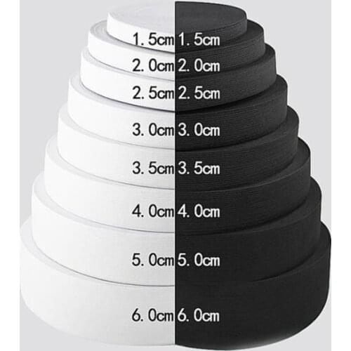 40 Meters Elastic Bands For Clothes Waistband White Black Elastic 4cm Ribbon Sewing Accessories 15/20/25/30/35/40/45/50/60mm