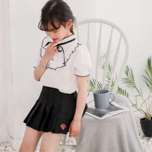 Summer Short Sleeve Tops Blouse Girls Children Girl Flower Shirt Wild Cotton Short Sleeve Top Casual T-shirt Drop Shipping