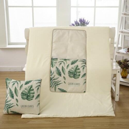 Multi-use Pillow Quilt Dual Purpose Plant Quilt Blanket Portable Foldable Square Throw Pillow Home Office Air Conditioning Quilt