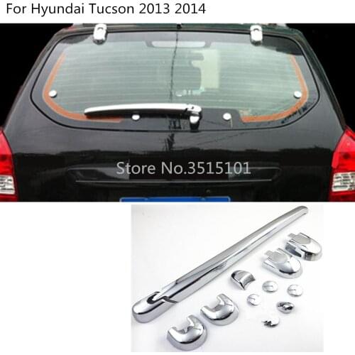 Car style ABS chrome car body rear glass wiper wash nozzle frame trim tail window trim 12pcs For Hyundai Tucson 2013 2014