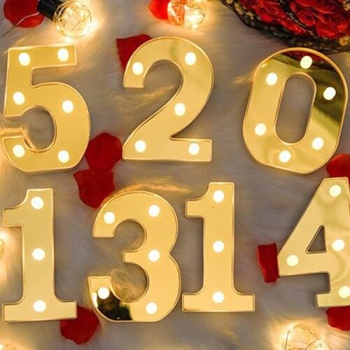New 3D LED Night Light Number Sign Letter Lamp Wall Hanging Decoration DIY Christmas Wedding Party Celebration Home Decoretion