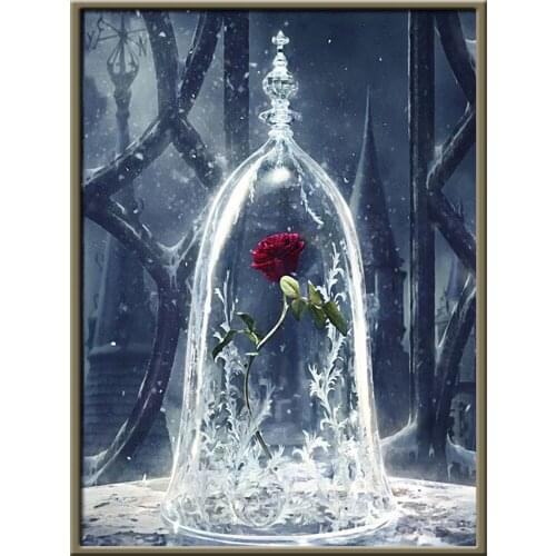 Landscape Flower Printed 11CT Cross Stitch Kit Embroidery DMC Threads Handicraft Hobby Handiwork Needlework Magic Jewelry