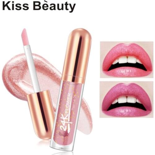 Kiss beauty shimmer lip gloss oil moisturizing flower lipstick long lasting temperature change color liquid lipstick KB014