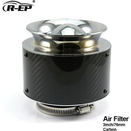 R-EP Turbocharger Air Filter CARBON 76MM Supercharger Hood Air Intake Carro Car Kit filtro de ar esportivo Cartridge Car-styling