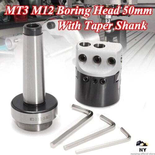 Protable 50MM MT3-M12 Universal Usage 2 Inch Boring Head With Morse Taper Shank For Lathe Milling Tool Boring Bar
