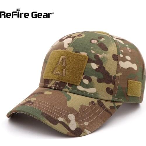 Refire Gear Camouflage Military Baseball Caps Men Summer Adjustable Airsoft Army Tactical Sun Hat Special Operator Trucker Hat