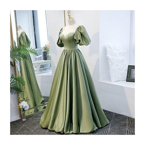 Luxury grass green bubble sleeve beading rococo ball gown embroidery Renaissance Gown queen Victorian/Marie Antoinette Belle