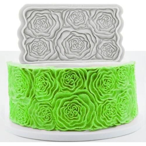 Flower Rosette Mould Silicone Mold Cake Border Fondant Decorating Tool Gumpaste Sugarcraft Chocolate Forms Bakeware