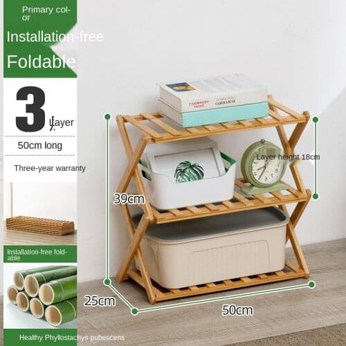 Folding Storage Shelf Floor Bathroom Simple Living Room and Kitchen Bathroom Bedroom Storage Shelf