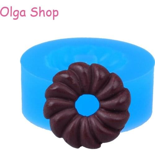 TYL039 18.8mm Cruller Doughnut / Donut Flexible Silicone Mold - Fondant, Sugarcraft, Chocolate, Candy, Resin, Icing, Food Safe