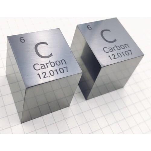 Carbon in the periodic table- Cube Side length is one inch (25.4mm) and weight is about 30g 99.9