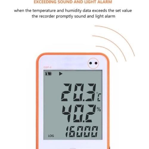 USB GSP-6 Temperature and Humidity Data Logger High Precision Probe Smart Alarm