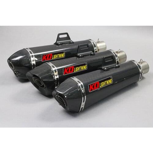 51mm Motorcycle Exhaust Tail Pipe With Muffler Carbon Fiber 470mm Exhaust System Modified For ATV Street Bike