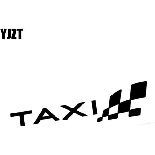 YJZT 15.5*5CM TAXI CHEQUERED FLAG Fashion Vinyl Decals Car Sticker Black/Silver Car-styling S8-1669