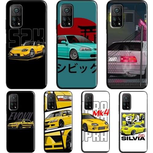 Yellow Jdm Cars Case For POCO F3 F2 M3 X3 Pro Cover For Xiaomi Mi 11 Lite Ultra Mi 10T Pro Mi Note 10 Lite