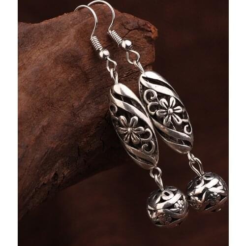 Fashion Chinese wind dangle earrings for women ,New vintage earrings Hollow out jewelry ethnic pattern earrings